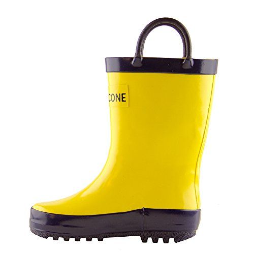 Lone Cone Kids' Waterproof Rubber Rain Boots with Easy-On Handles, Classic Yellow, 8 M US Toddler | Amazon (US)