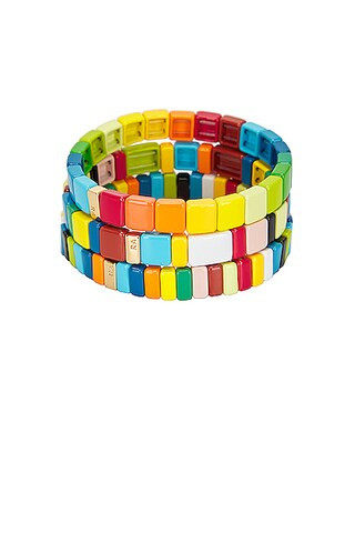 Roxanne Assoulin Rainbow Brite Bracelet Set Of 3 in Multi | FWRD | FWRD 