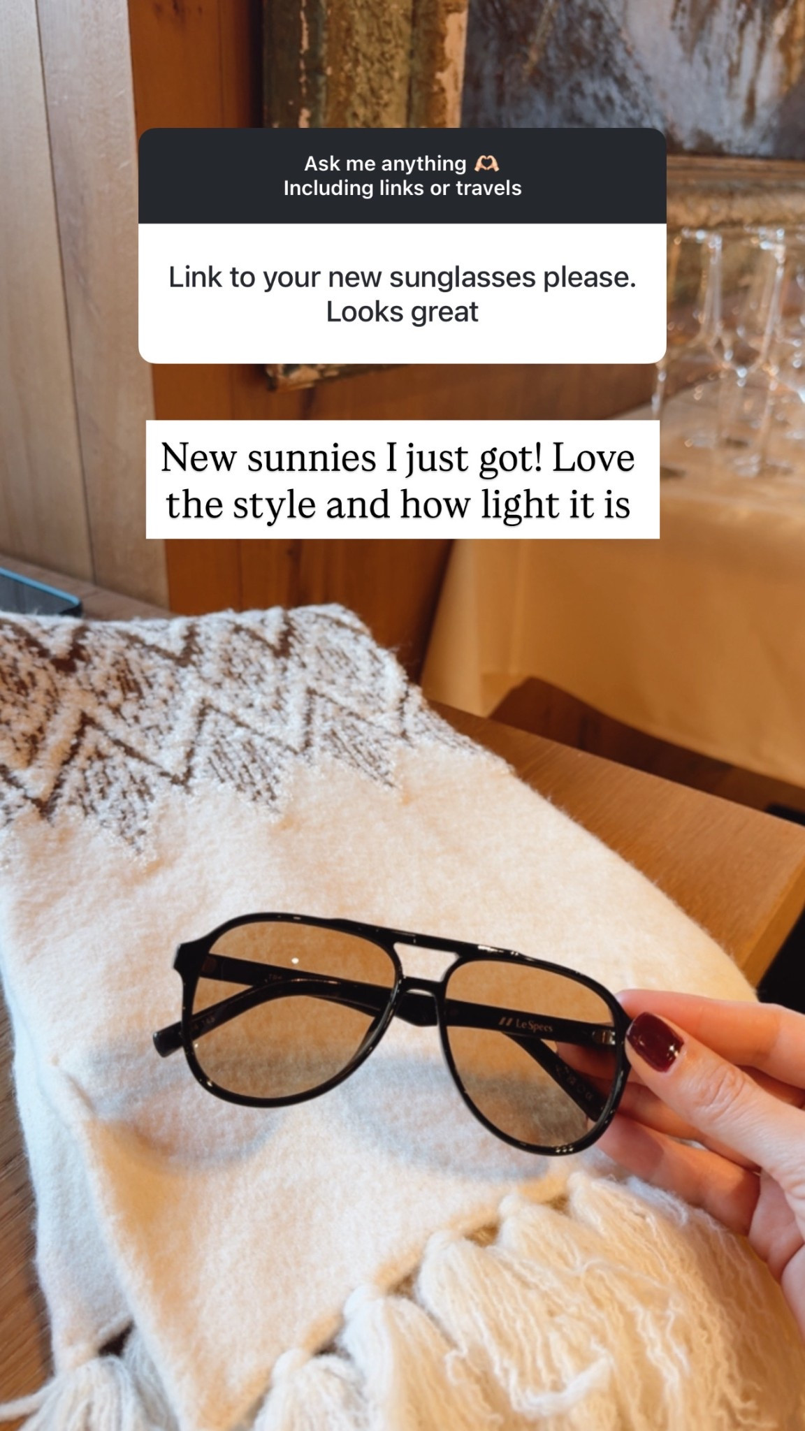 My newest sunnies! 
I love the style and how light it is! 


#LTKootd #LTKU #LTKSeasonal