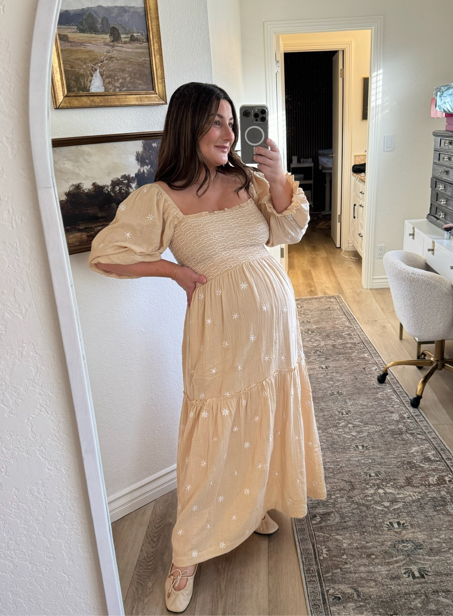 Gorgeous lightweight dress is perfect for warm summer days! It’s available in multiple colors to match any upcoming occasion! 

Wearing a size medium, petite and maternity friendly!! 

Summer fashion, summer event dress, date night, party dress, vacation dress, maternity dress, bump friendly, dress with sleeves, dress with pockets, off the shoulder dress 

#LTKBump #LTKFindsUnder50 #LTKStyleTip