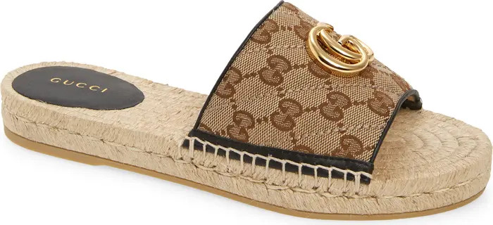 Pilar Original GG Canvas Espadrille Slide Sandal (Women) | Nordstrom