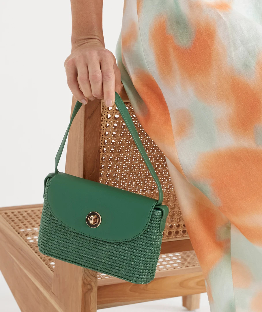 Mini Raffia Crossbody - Green | Sussan
