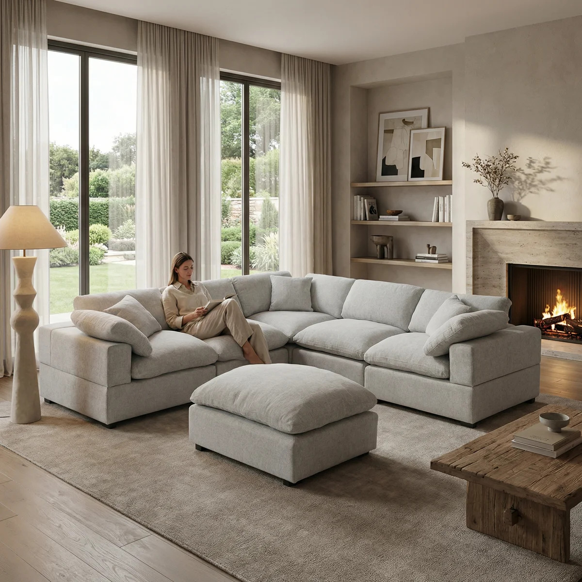 Wartow 6-Piece Upholstered Corner Sectional with Reversible Cushions | Wayfair North America