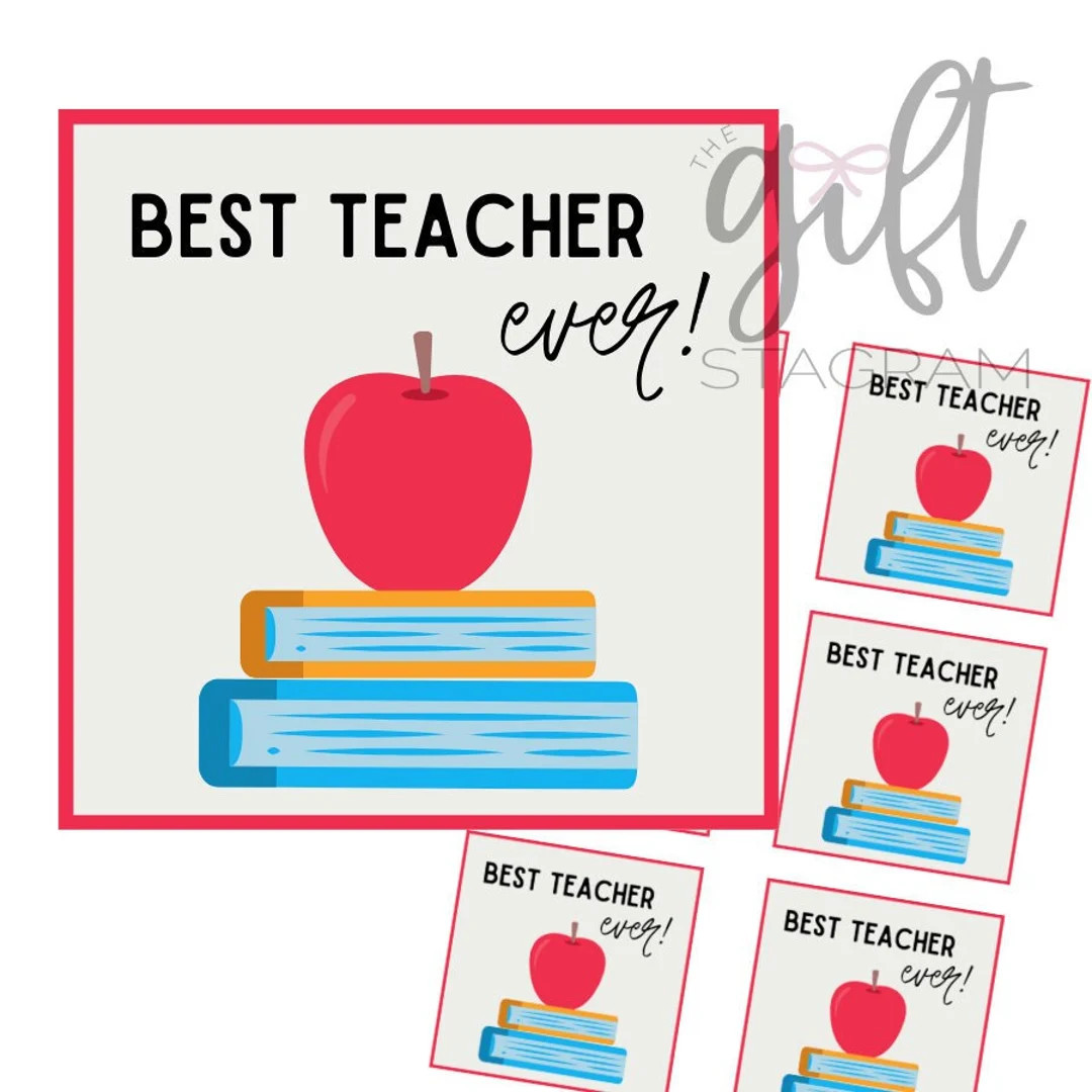 Best Teacher Ever Gift Tag | DIGITAL DOWNLOAD | Teacher Appreciation Gift Tag | Teacher Gift Idea... | Etsy (US)