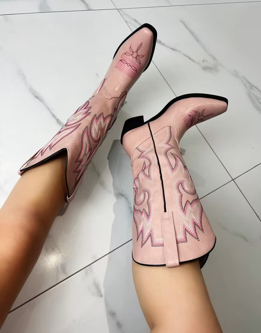 DIA Studios Cowboy boots in pink | ASOS (Global)