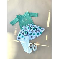 Saint Patrick's Day Outfit, Girls' St Outfit, Patrick Skirt, Leapord Clover Outfit | Etsy (US)