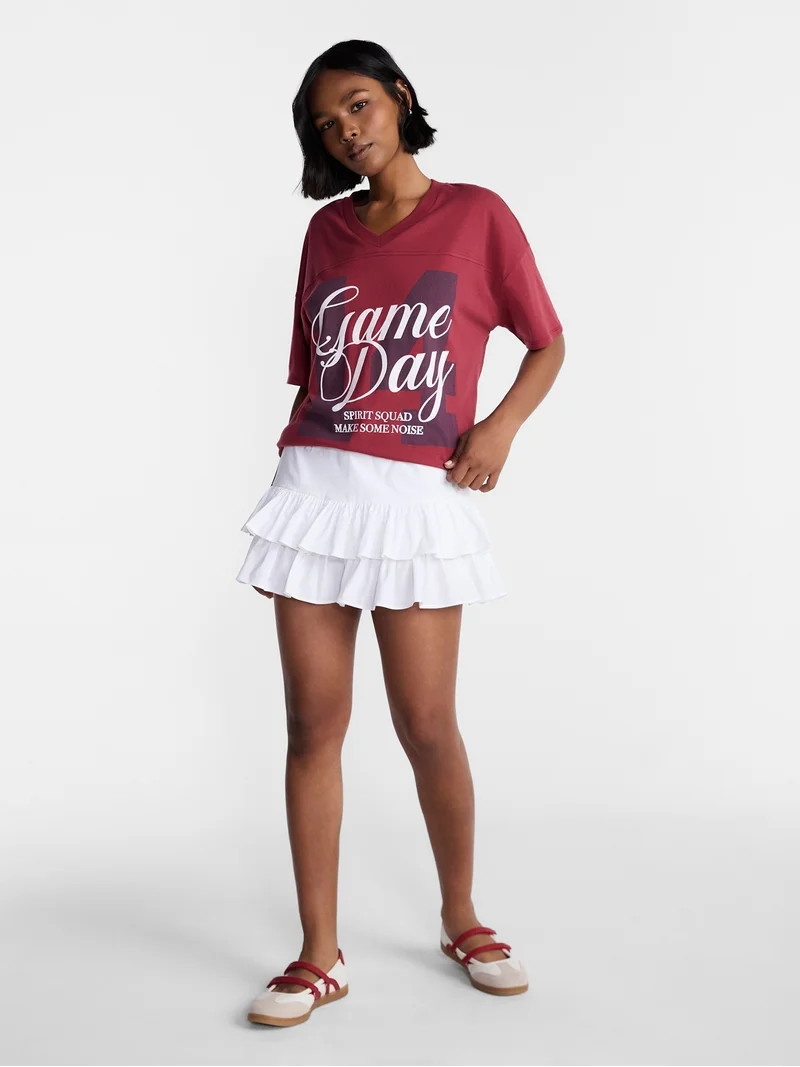 No Boundaries Game Day Woven Skirt, Women's XXS-XXL | Walmart (US)