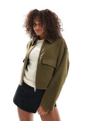 ASOS DESIGN clean formal bomber in olive | ASOS | ASOS (Global)