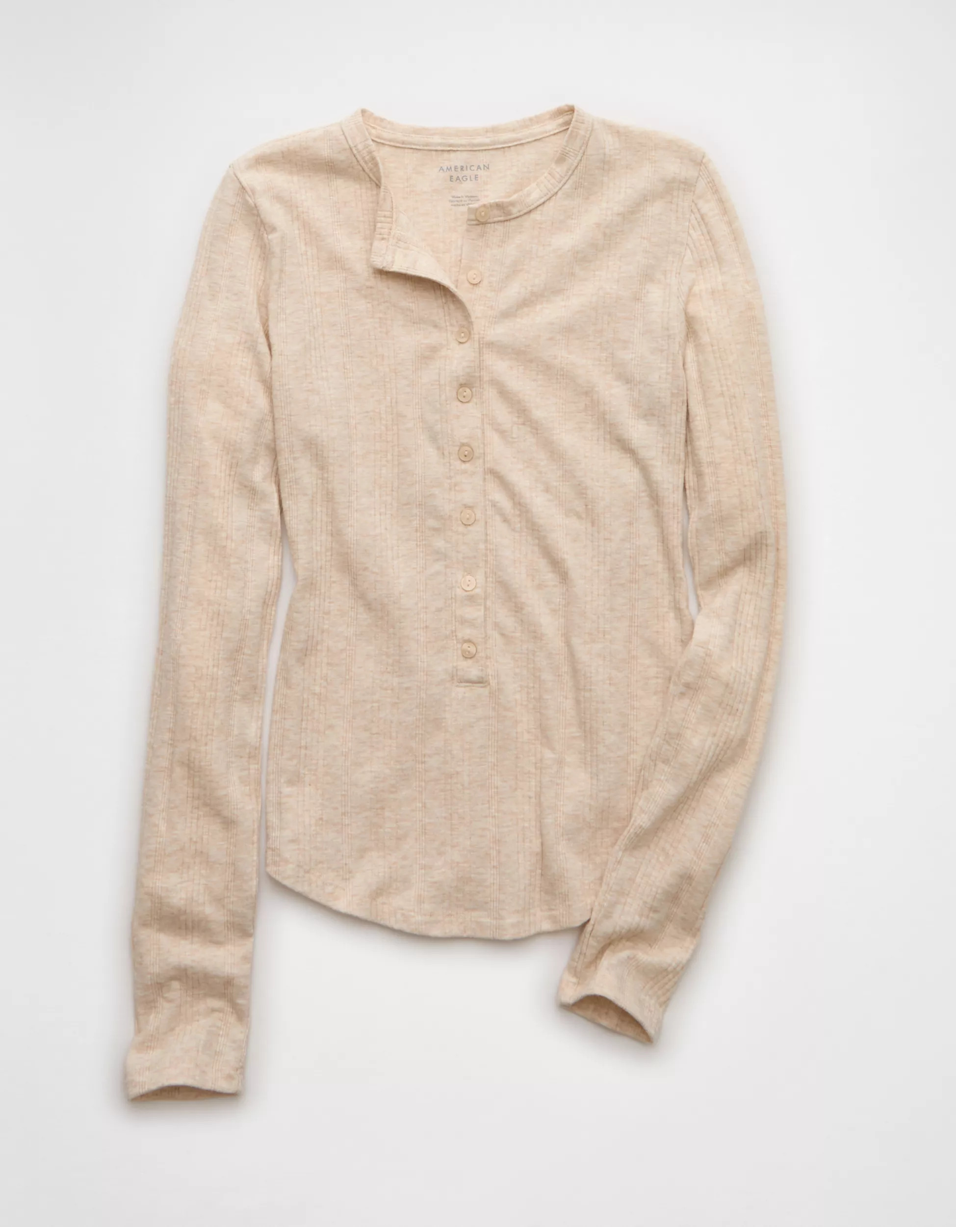 AE Long Sleeve Henley T-Shirt | American Eagle Outfitters (US & CA)