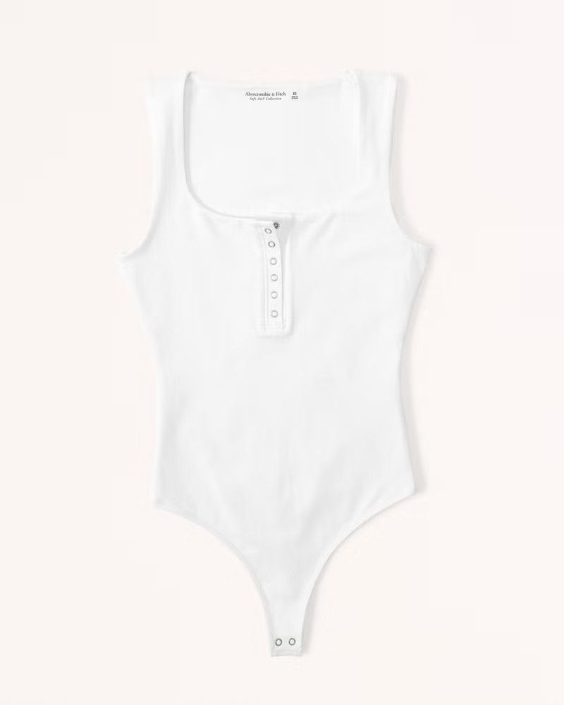 Cotton Seamless Fabric Henley Bodysuit | Abercrombie & Fitch (US)