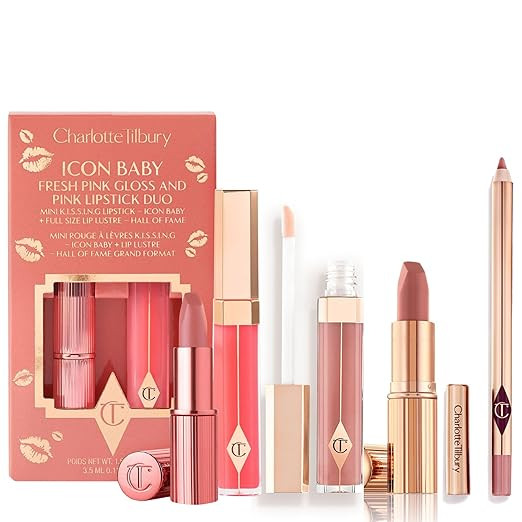 Charlotte Tilbury Holiday Kit - Pillow Talk Matte Revolution Lipstick + Lip Cheat Liner + Lip Lus... | Amazon (US)
