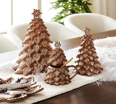 Gingerbread Tree Lidded Stoneware Mugs | Pottery Barn (US)