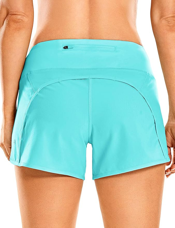 CRZ YOGA Women's Quick-Dry Athletic Sports Running Workout Shorts with Zip Pocket - 4 Inches | Amazon (US)