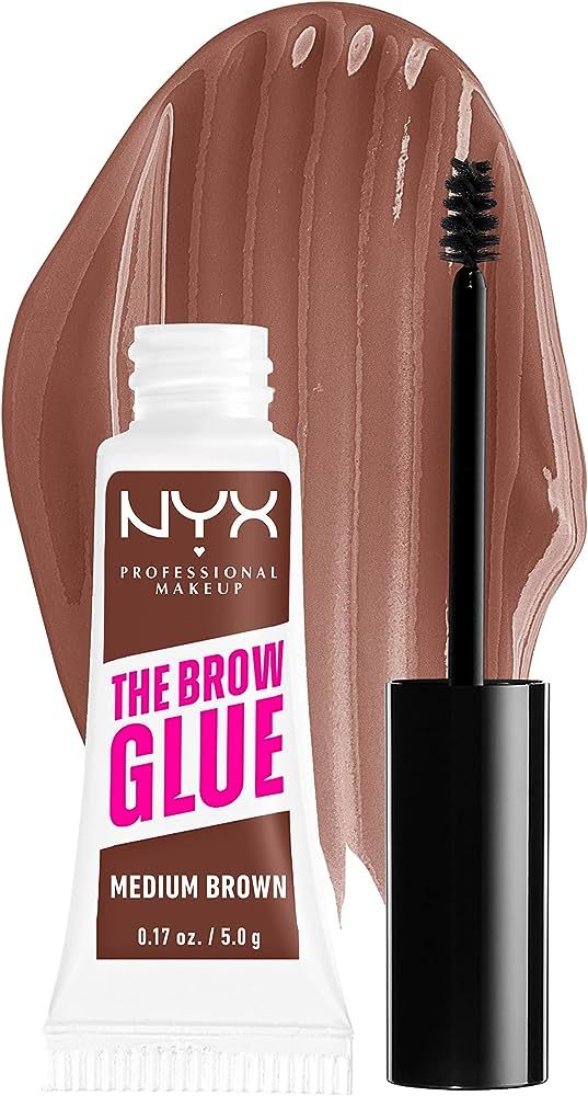 NYX PROFESSIONAL MAKEUP The Brow Glue, Extreme Hold Tinted Eyebrow Gel - Medium Brown | Amazon (US)