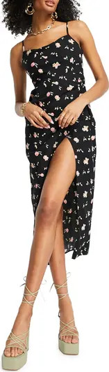 ASOS DESIGN Floral Cowl Neck Cotton Slipdress | Nordstrom | Nordstrom