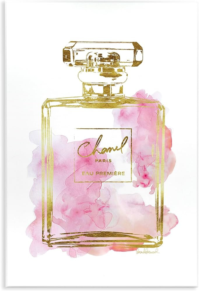 Stupell Industries Glam Perfume Bottle Gold Pink Wall Plaque Art, Proudly Made in USA, Living Roo... | Amazon (US)