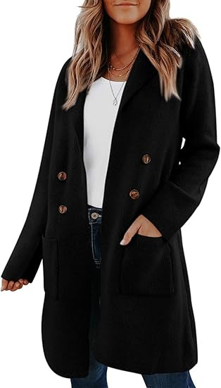 KIRUNDO Women's Cardigans 2024 Fall Casual Dressy Long Sleeve Open Front Knit Long Cardigan Sweat... | Amazon (US)