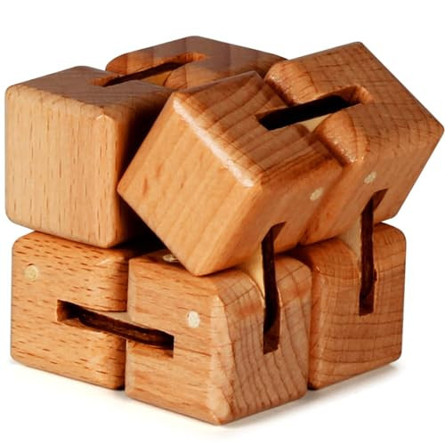 BUNMO Infinity Cube Fidget Toy - Easter Basket Stuffers for Adults - Teen Boy Toys - Easter Basket Stuffers for Teens - Travel Toys - Gifts for Teenage Boys - 10 Year Old Boy Gift - 1 Pack Beech Wood | Amazon (US)