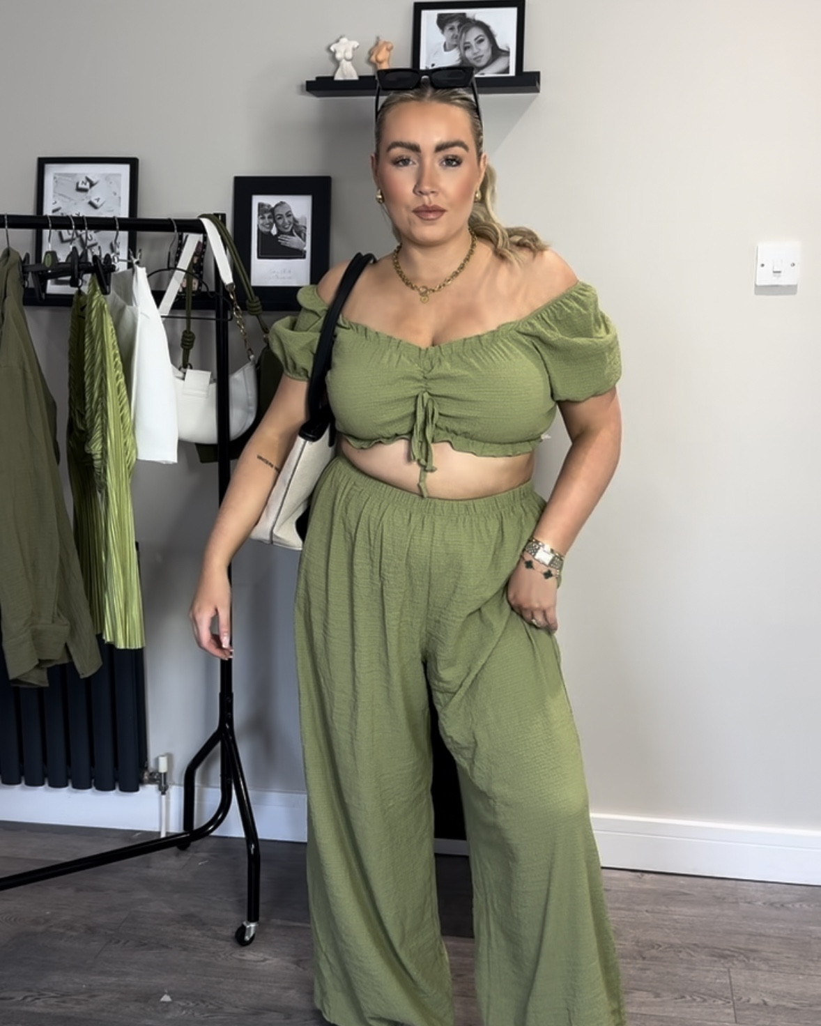 Love this set from Shein to wear together or separately! The trousers are super floaty and wide leg with an elasticated waistband for comfort 🙌🏼❤️ 

#LTKmidsize #LTKuk #LTKcurves