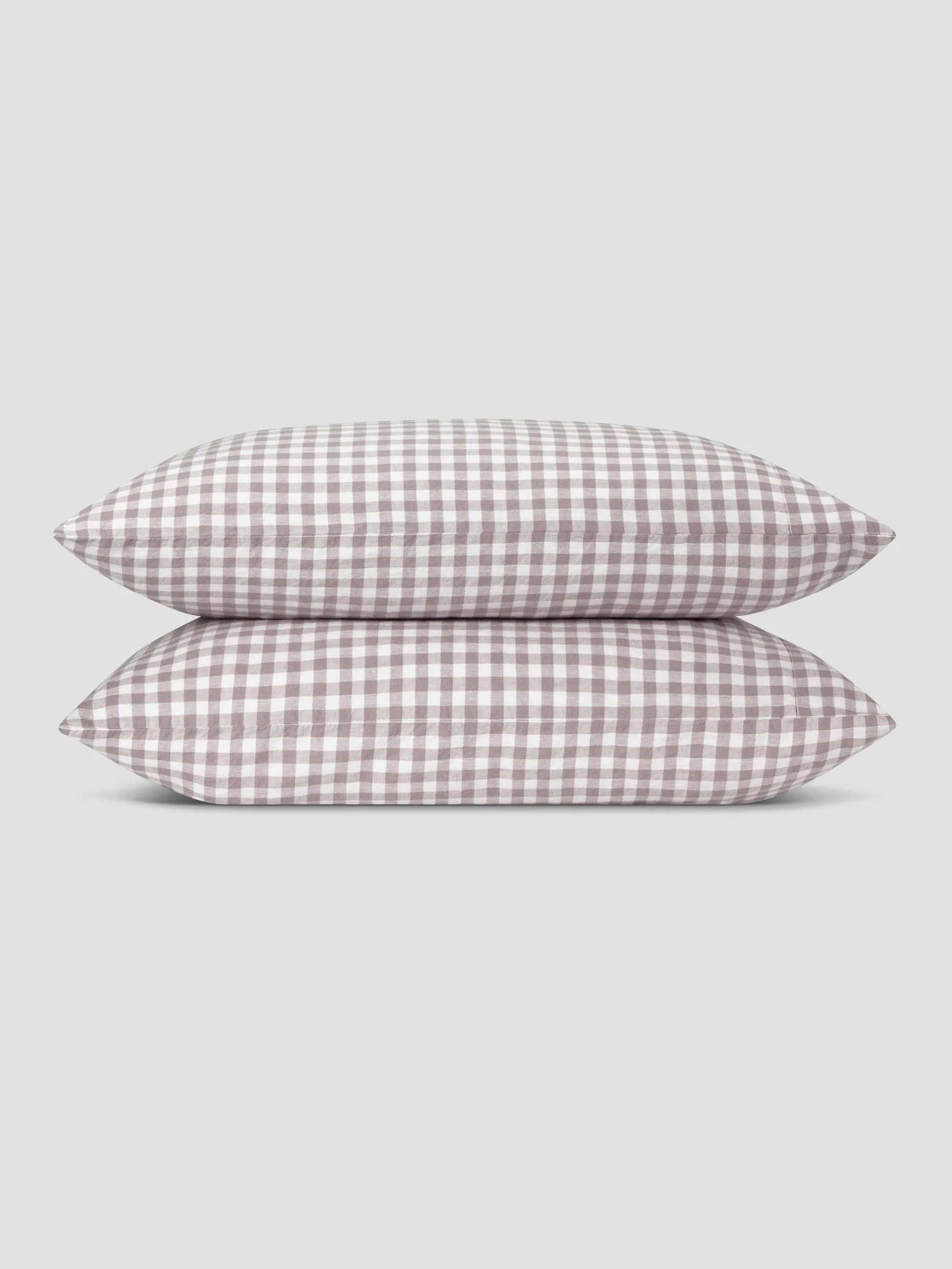 Elderberry Gingham Linen Blend Pillowcase (Pair) | Piglet