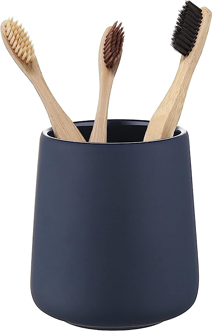 Matte Toothbrush Holder for Bathroom,Tooth Brush Holder,Modern Ceramic Toothbrush Cup as Toothpas... | Amazon (US)