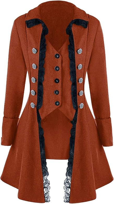 Women's Gothic Steampunk Corset Halloween Costume Coat Victorian Tailcoat Jacket | Amazon (US)