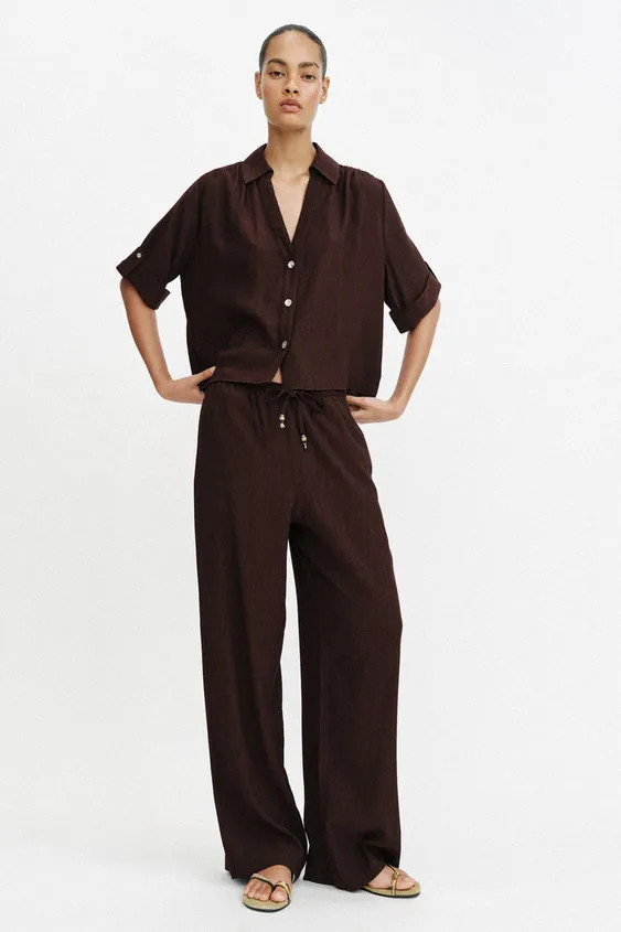 FLOWING STRAIGHT-LEG TROUSERS | Zara UK