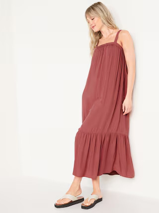 Sleeveless Tie-Back Cutout Maxi Swing Dress for Women | Old Navy (US)