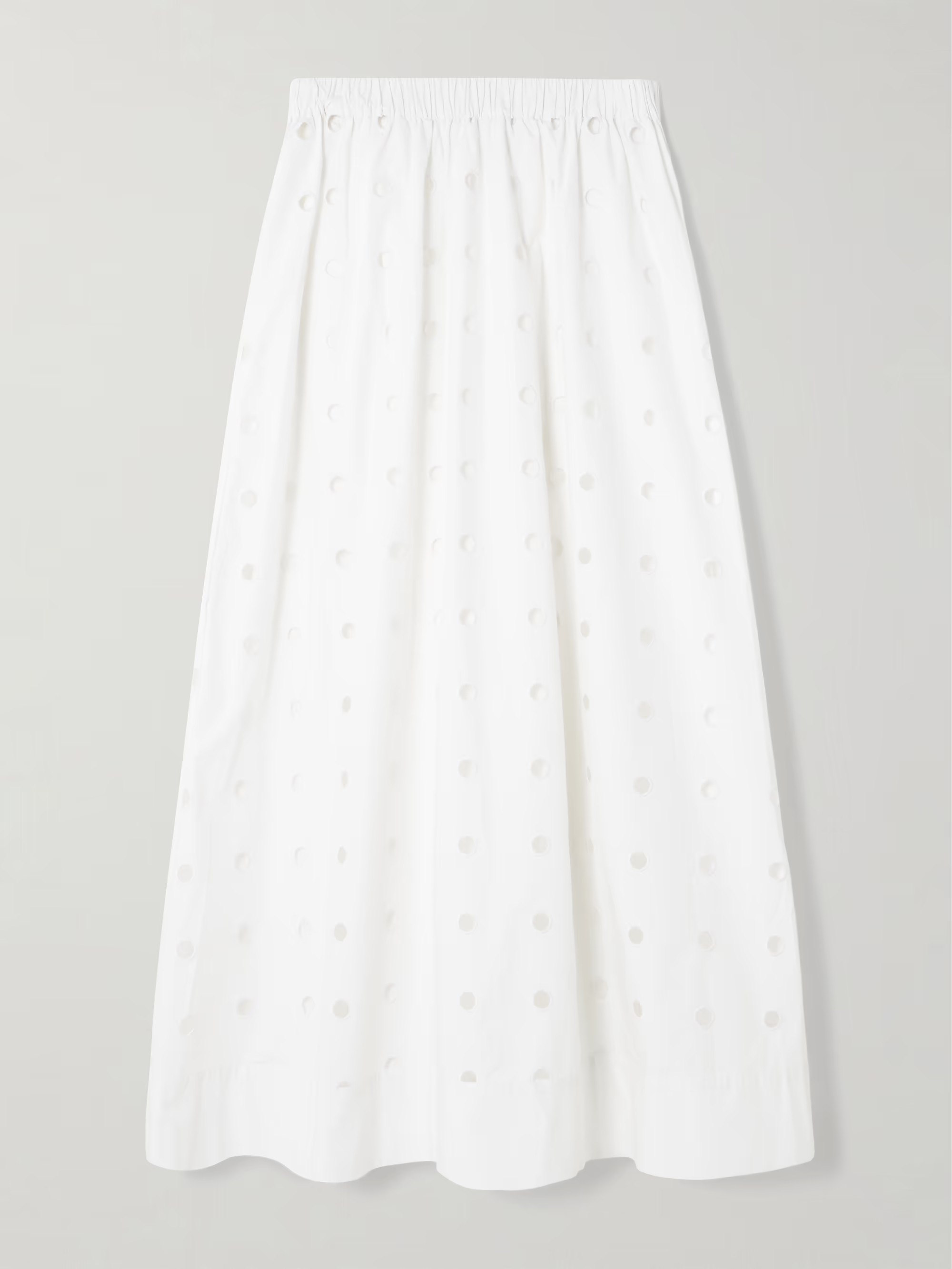 Peggy broderie anglaise cotton-poplin midi skirt | NET-A-PORTER (US)