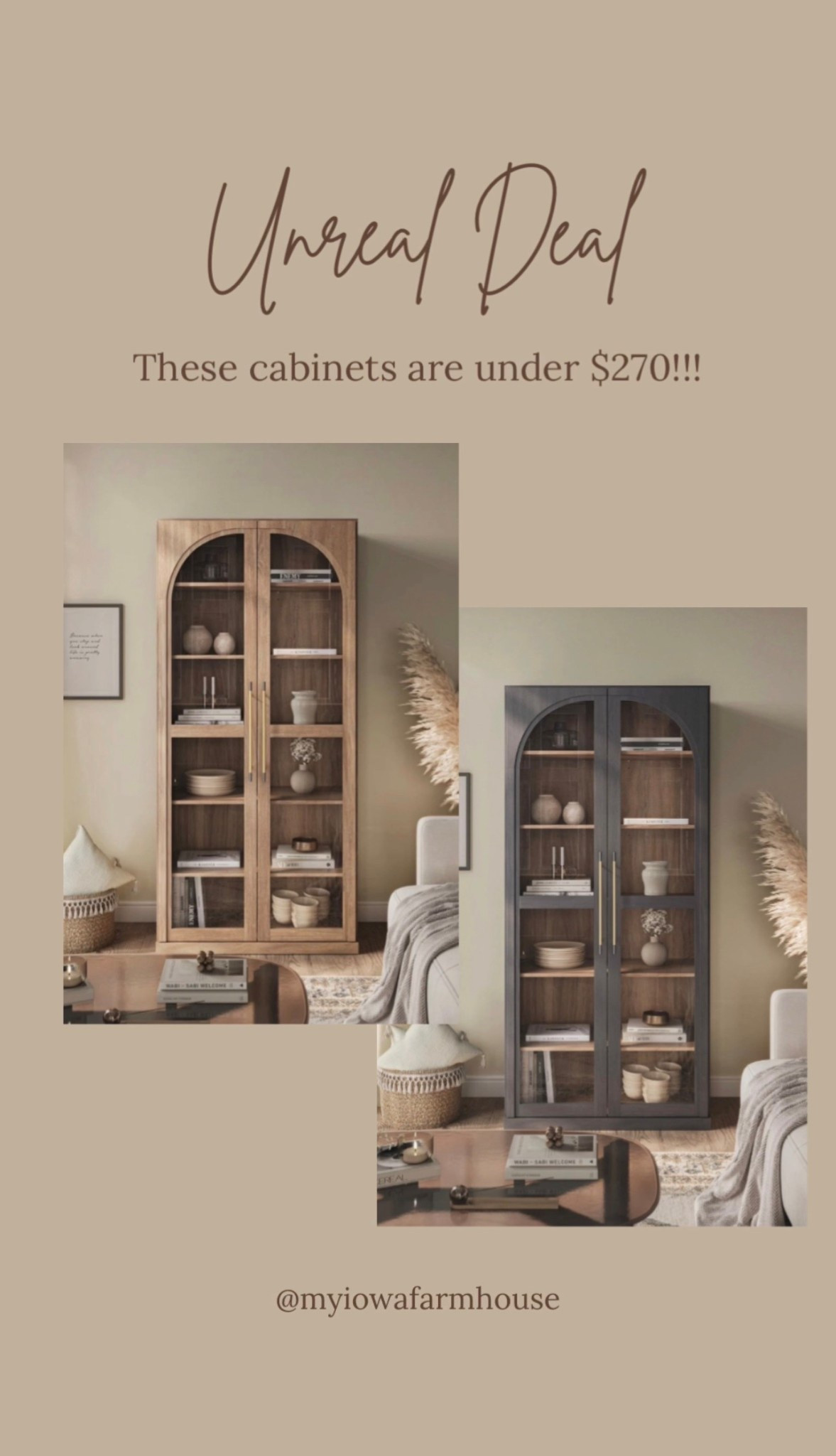 These arched cabinets look like they are $2000, but they are under $270!!

#LTKHome