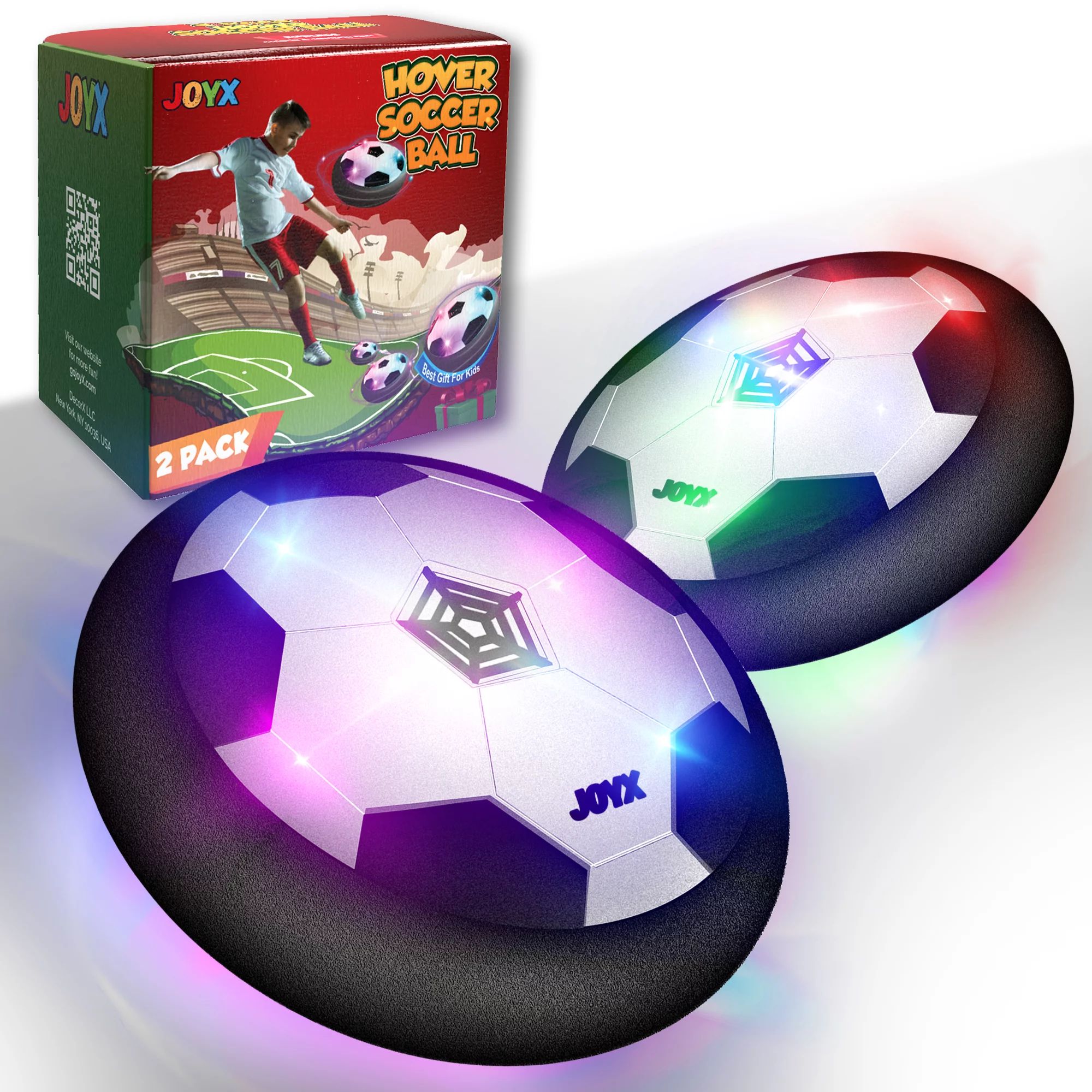 JoyX Air Hover Soccer Balls Toys for Kids, Indoor Games Activities with LED Lights and Foam Bumpe... | Walmart (US)