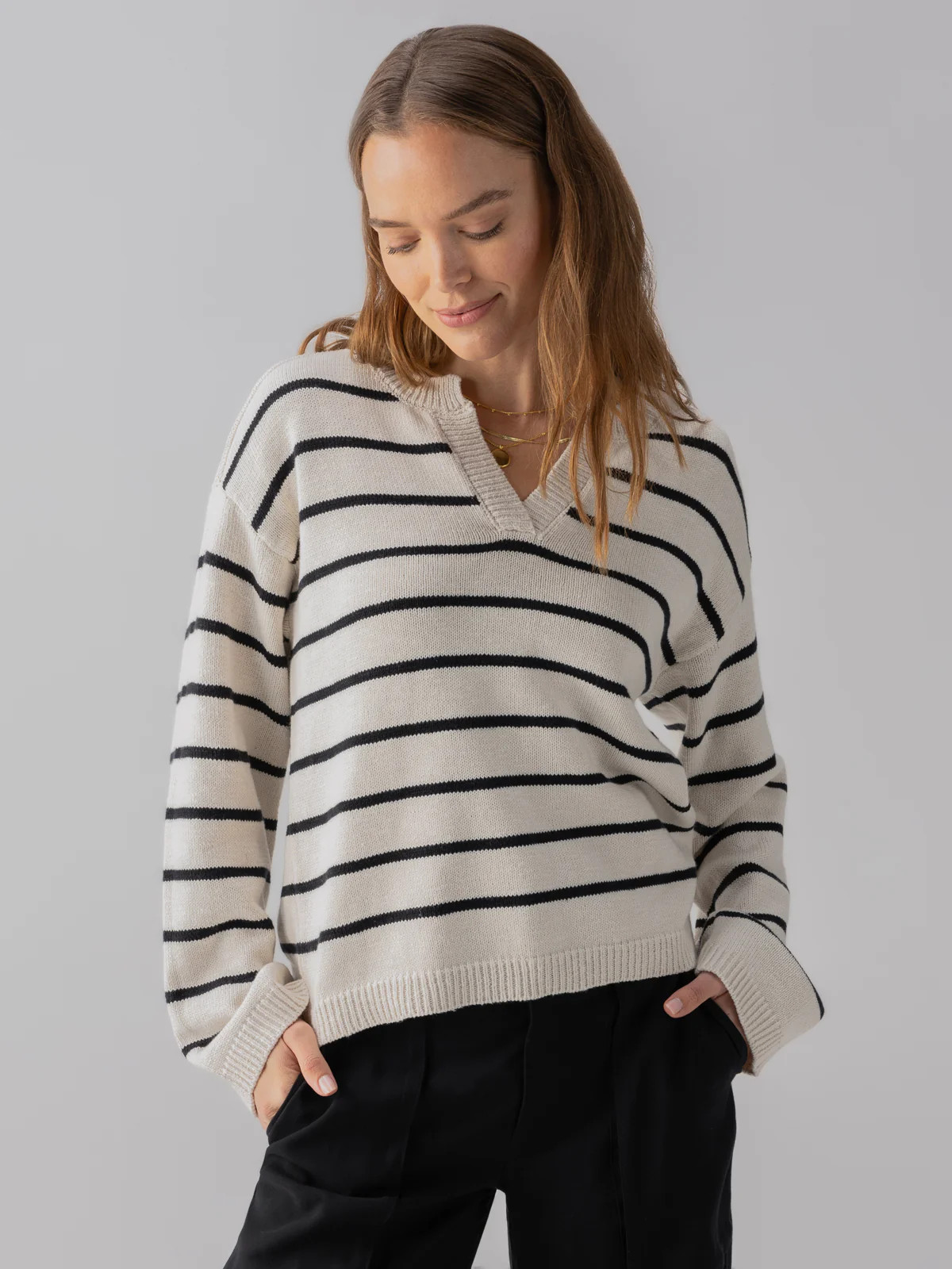 Chill Vibes Sweater Chalk Black Stripe | Sanctuary Clothing