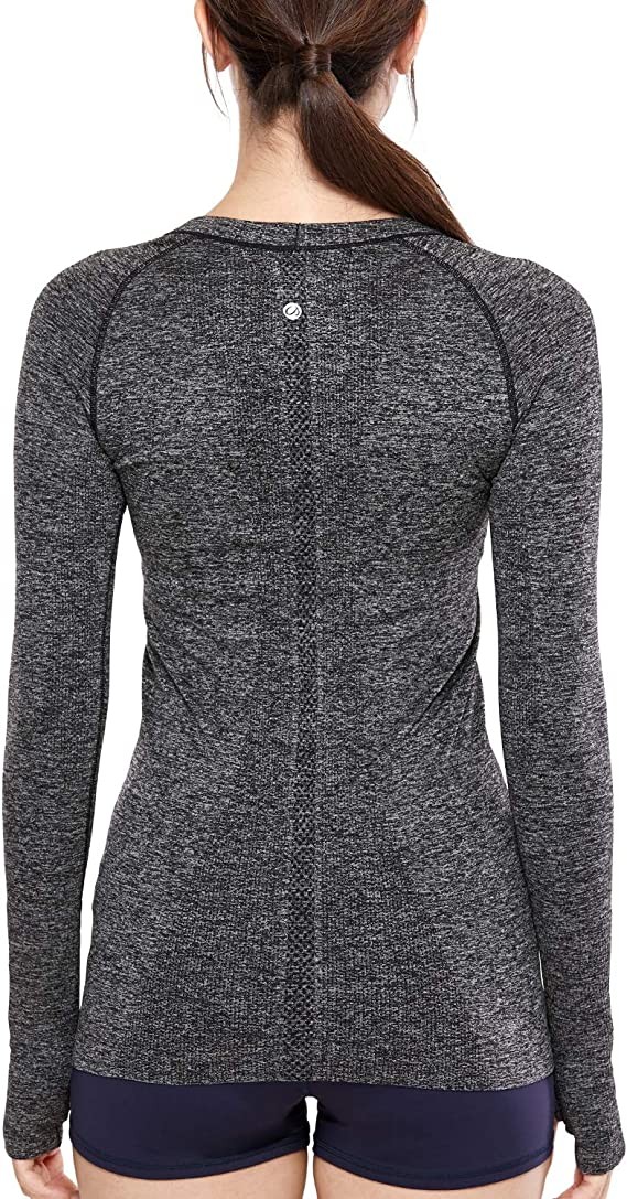 CRZ YOGA Women's Seamless Athletic Long Sleeves Sports Running Shirt Breathable Gym Workout Top | Amazon (US)