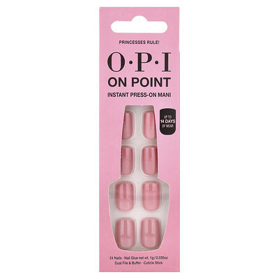 OPI, On Point, Instant Press-On Mani, Short Length, Princesses Rule!, 27 Piece Kit | iHerb