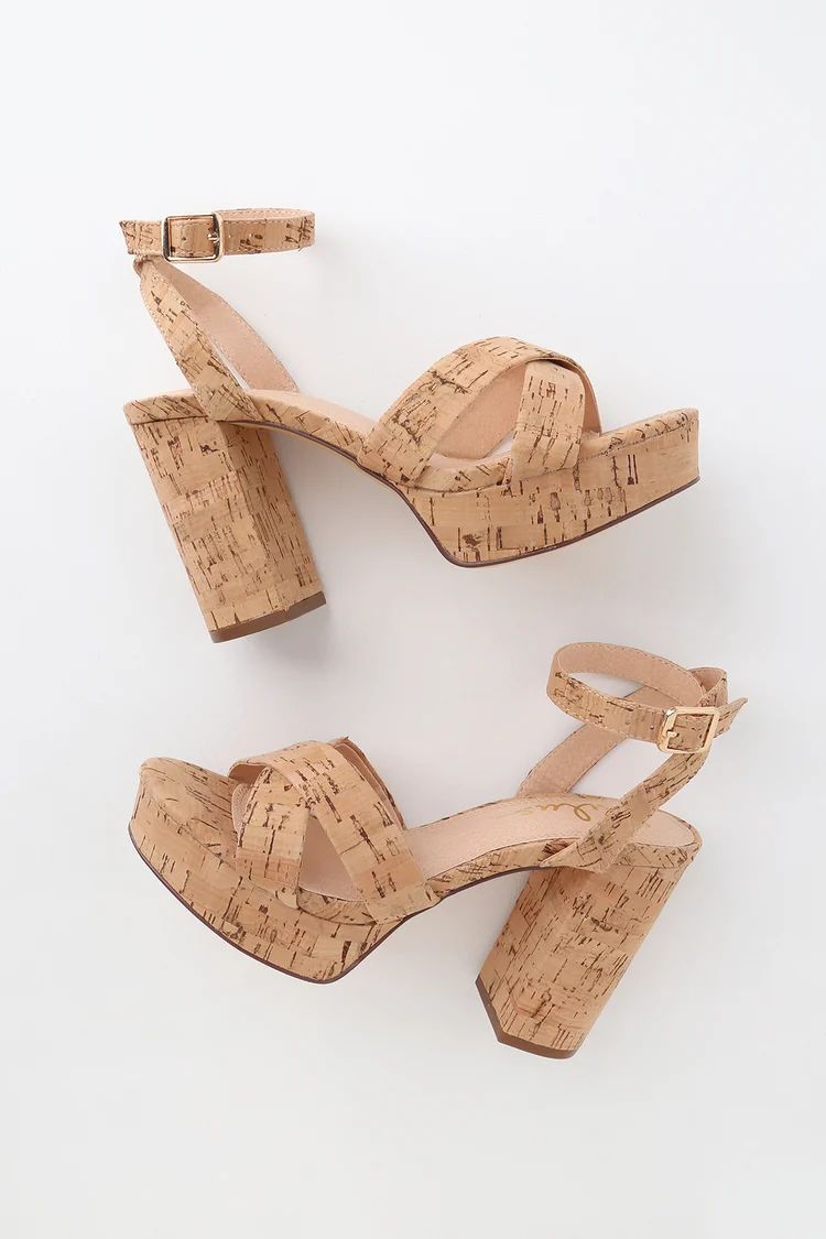 Selah Cork Ankle Strap Heels | Lulus