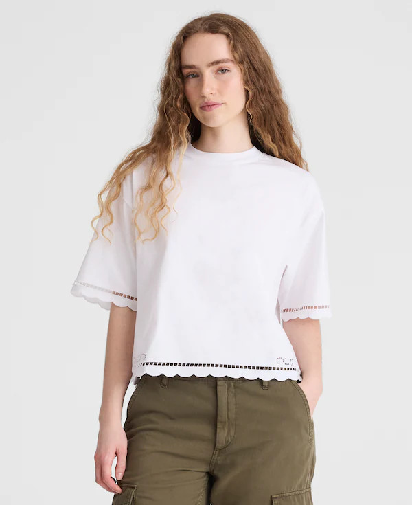 The Boxy Crop Tee in Allday Jersey | Madewell