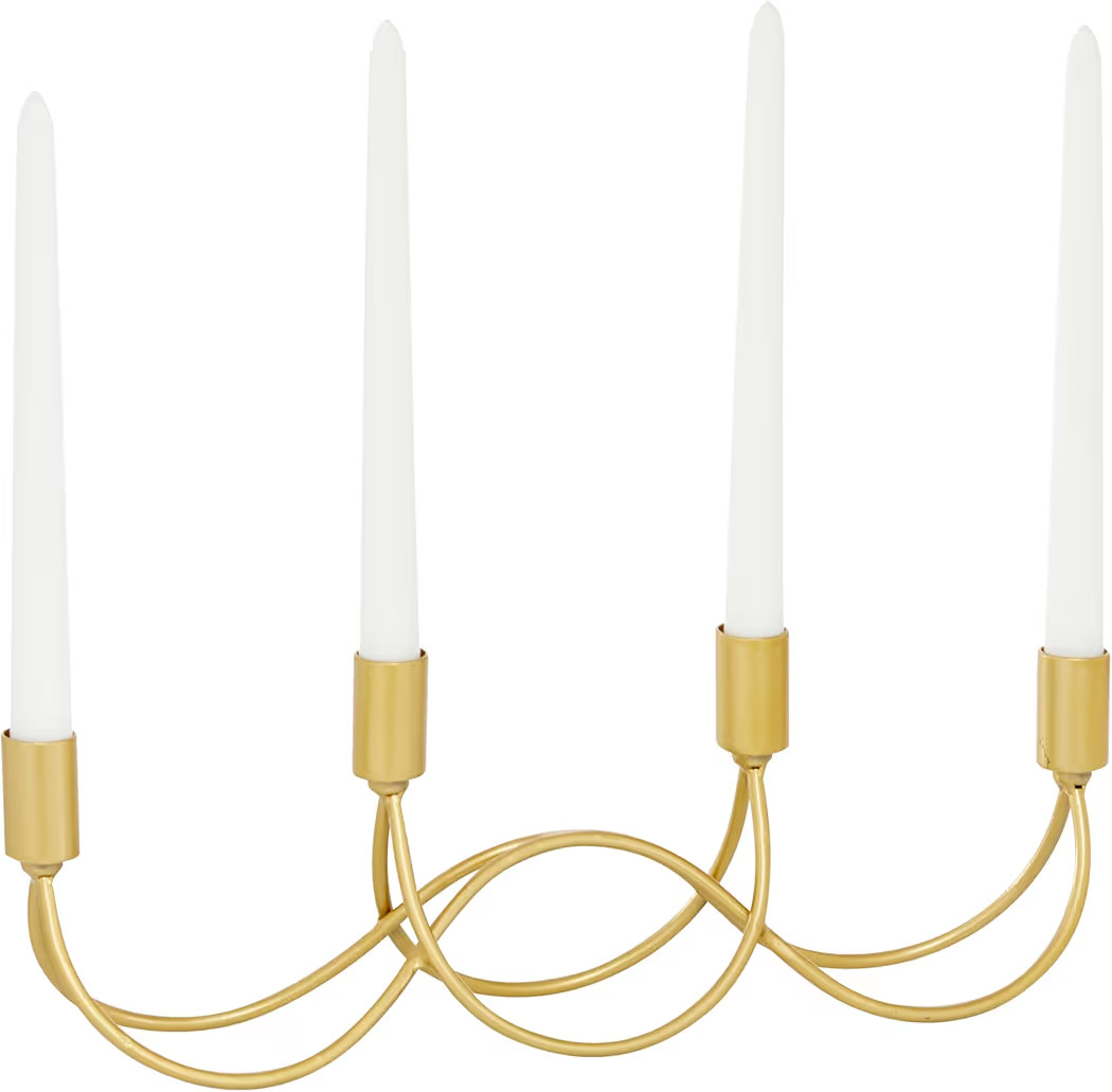 CosmoLiving by Cosmopolitan Metal Solid Candelabra, 15" x 3" x 5", Gold | Amazon (US)