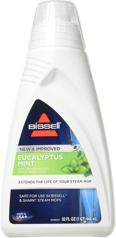 BISSELL EUCALYPTUS MINT DEMINERALIZED STEAM MOP WATER, Surface Type: Hard Floors; Sealed Wood Flo... | Amazon (US)