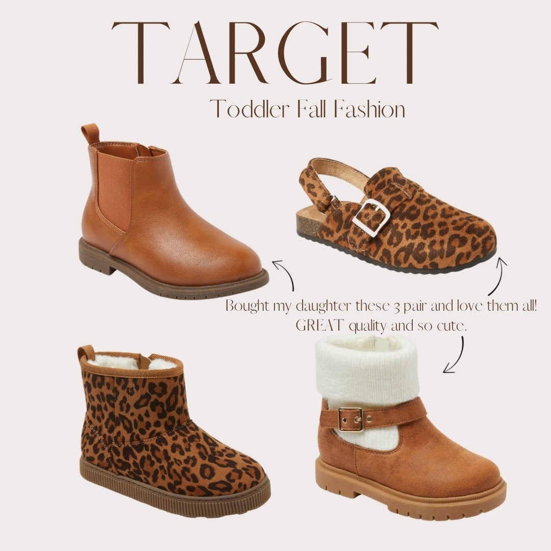 Target always has the cutest toddler girl shoes. Bought three pair and love them! They’re great quality, affordable, and go with all outfits!

Toddler girl fall boots | toddler girl fall | target fall | toddler girl target | ankle boots | Chelsea boots | clogs | girl clogs | tan dress | fall dress | Halloween | baby girl fall dress | baby girl dress | family pictures | family photo outfits | halloween dress | target sale | toddler girl | target boots | fall family photos | cheetah boots | brown boots | fall dress | toddler girl dress | toddler fall dress | halloween dresses | toddler girl Halloween | pumpkin dress | target dress | 

#LTKFallSale #LTKSeasonal #LTKKids
