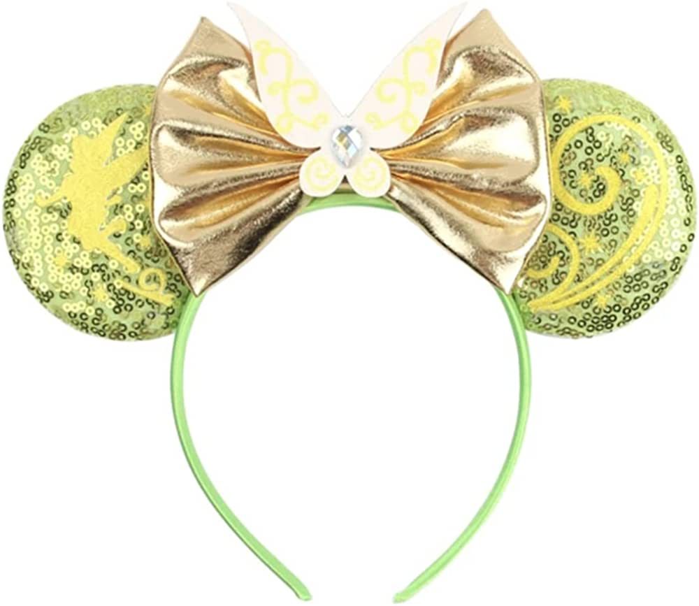 CLGIFT Tinkerbell Minnie Ears,Pick your color, Peter Pan Minnie Ears, Silver gold blue minnie ear... | Amazon (US)