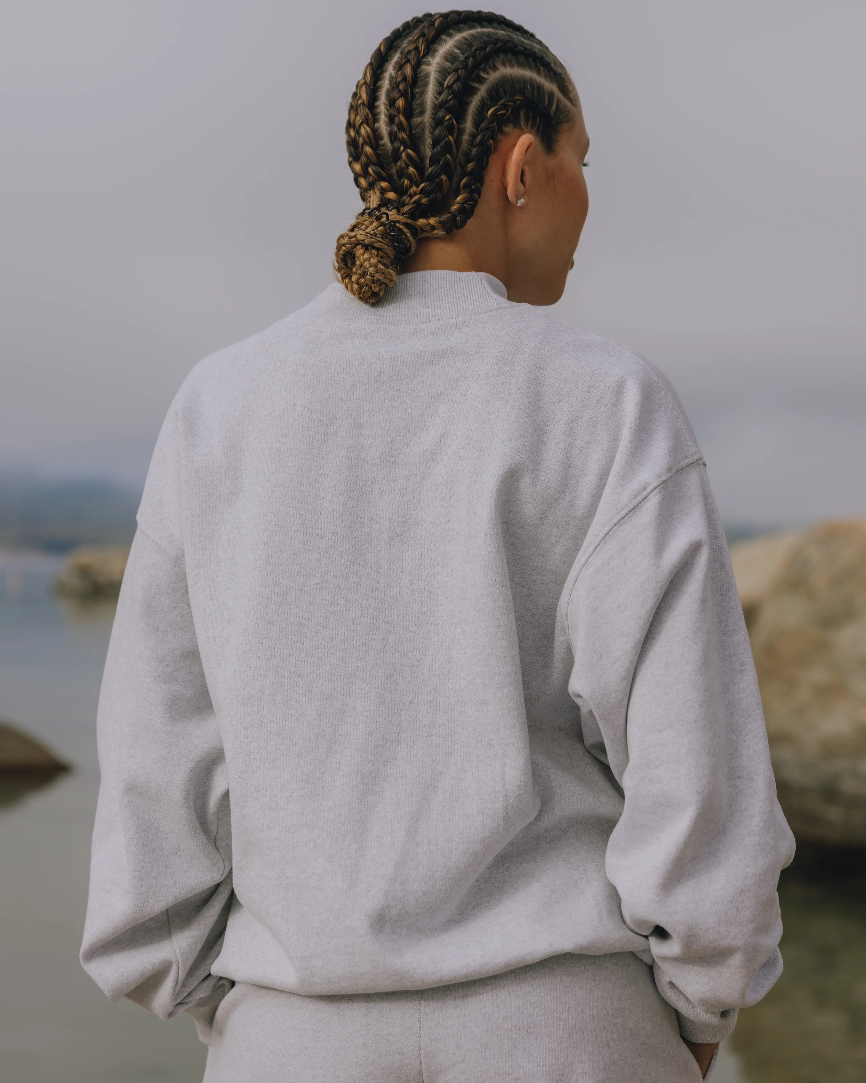 Oversized Fleece Vintage Athletics Crew - Heather Grey | Daily Drills LLC