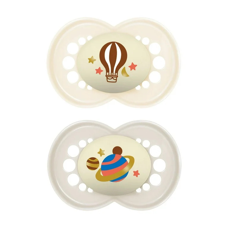 MAM Night Pacifier, 6-16 Months, Unisex, 2 pack with Self-sterilizing case | Walmart (US)