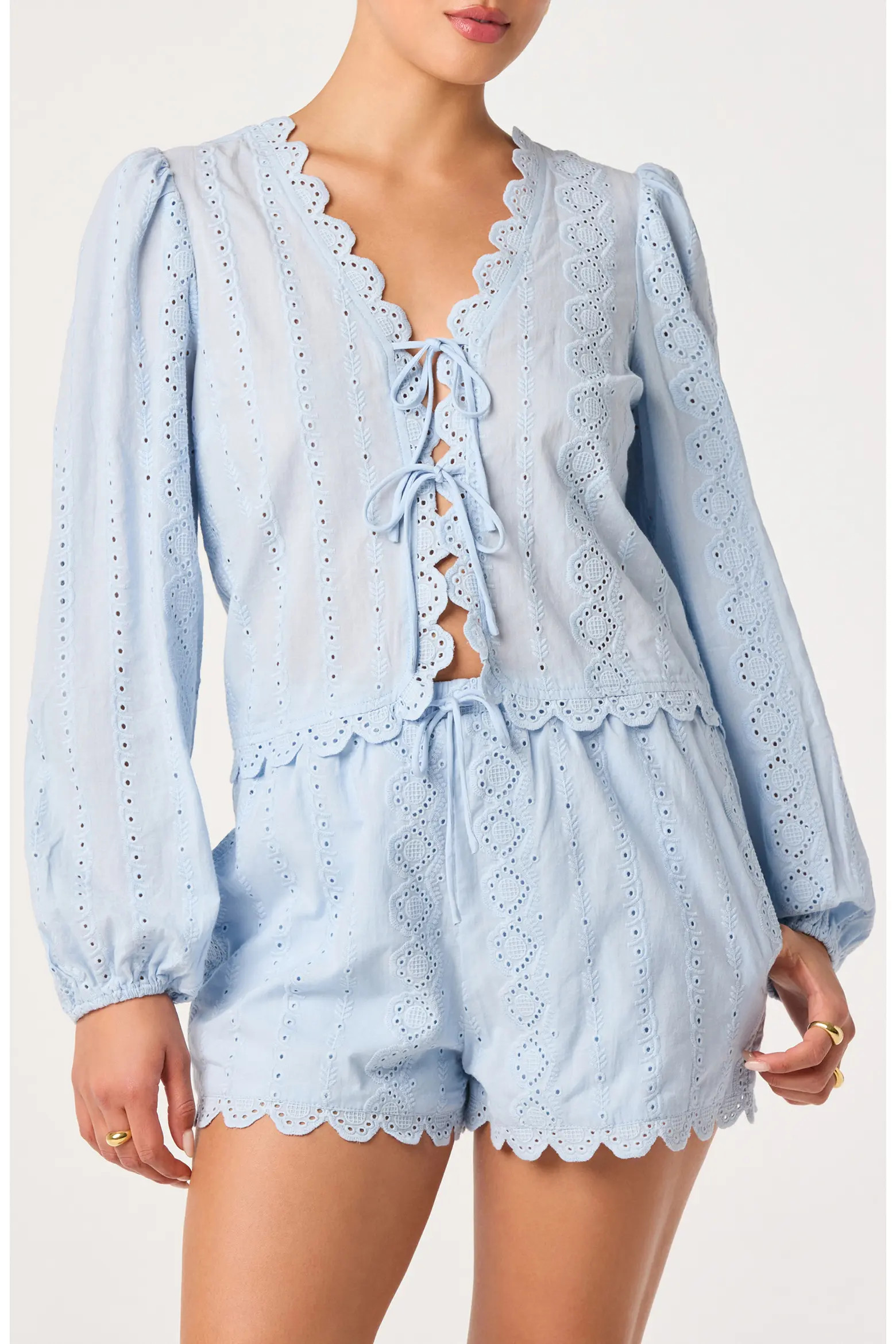 Leah Tie Front Eyelet Top (Women) | Nordstrom | Nordstrom