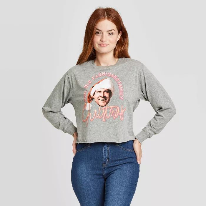 Women's Christmas Vacation Long Sleeve Graphic T-Shirt - Heather Gray | Target