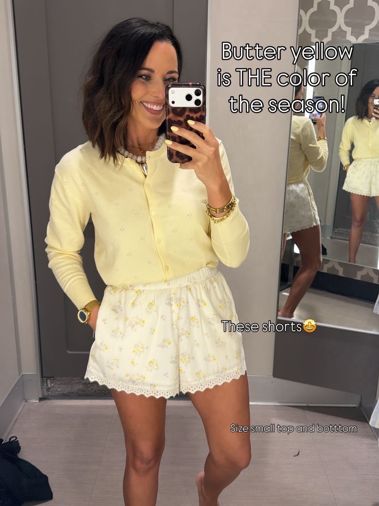 butter yellow is THE color of the season 🤍💛

this set is so cute and feminine
love the lightweight cardigan and these flowy floral shorts

wearing size small (top + bottom)

#ltkstyle #summeroutfit #butteryellow #affordablefashion #femininestyle #matchingset