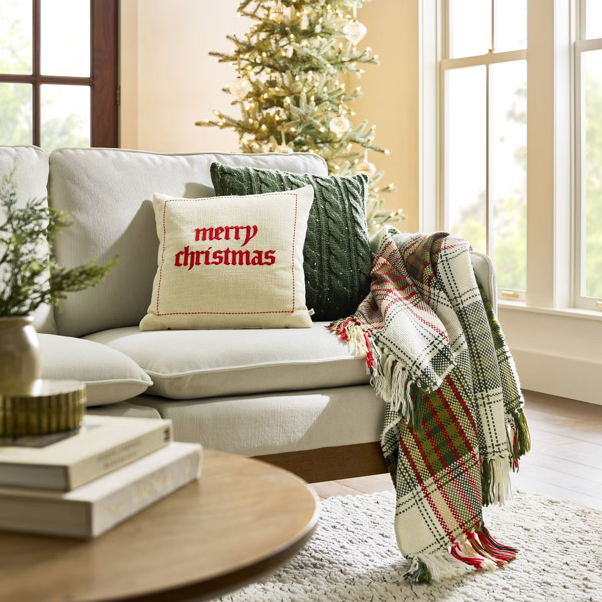 Chunky Christmas Plaid Woven Throw Blanket - Hearth & Hand™ with Magnolia | Target