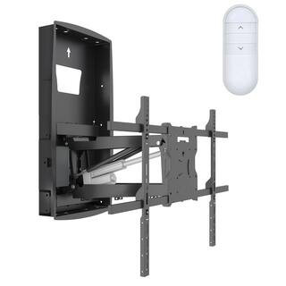 Retractable Motorized Fireplace TV Wall Mount Height Adjustable Drop Down Arms Fits 42 in. - 80 in. TVs | The Home Depot