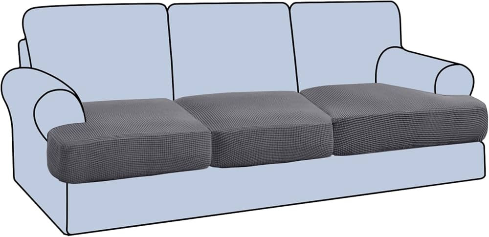 H.VERSAILTEX Stretch 3 Piece T Cushion Sofa Slipcovers Individually Sofa Cushion Covers for 3 Cus... | Amazon (US)