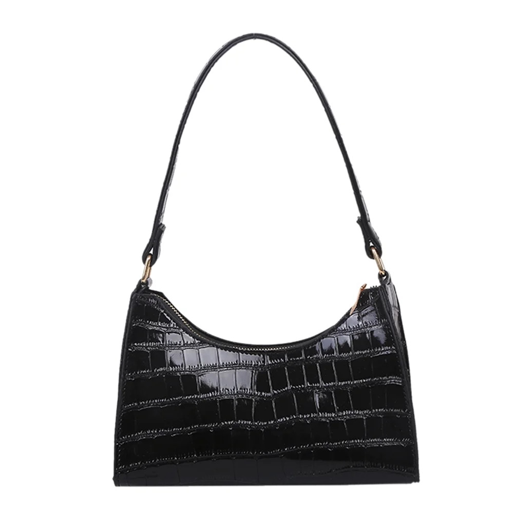 FunnyBeans Classic Female Shoulder Bag Crocodile Effect Faux Leather (Black) - Walmart.com | Walmart (US)
