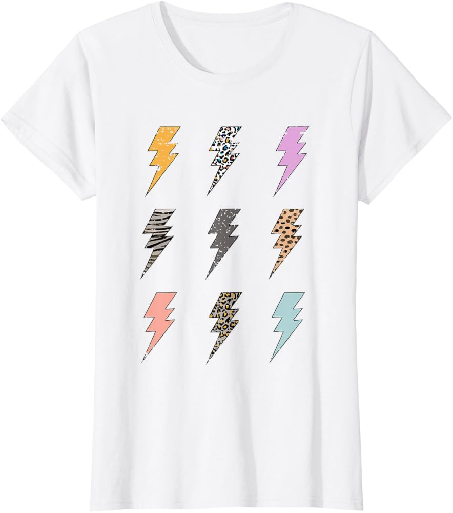 Lightning Bolt Leopard Zebra Cheetah Shirt, Lightning Bolt T-Shirt | Amazon (US)